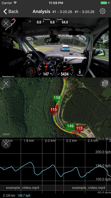 Скриншот RaceChrono Pro 3